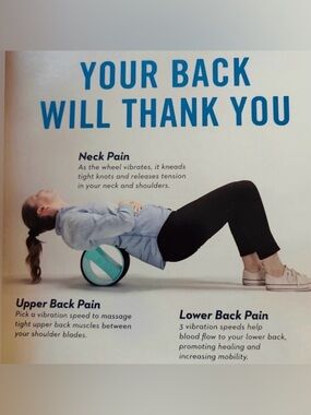 NWT Chirp Wheel Pro Vibrating Massage Therapy Back Pain Relief Roller - Black
